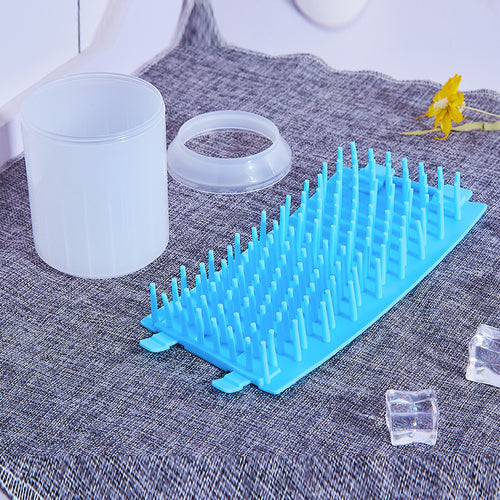 Dog paw cleaner cup with soft bristle insert
