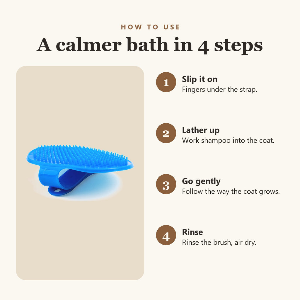How to use the pet bath brush at bath time